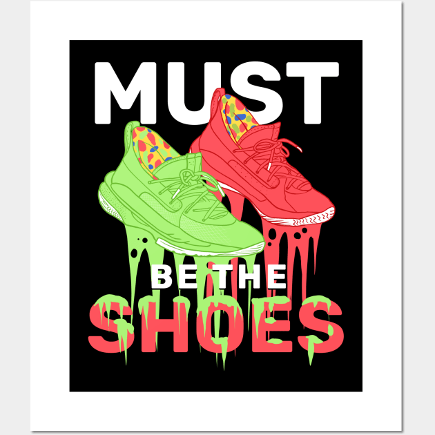 Must Be The Shoes Colorful Luminous Love Basketball Sneakers Gift Wall Art by teeleoshirts